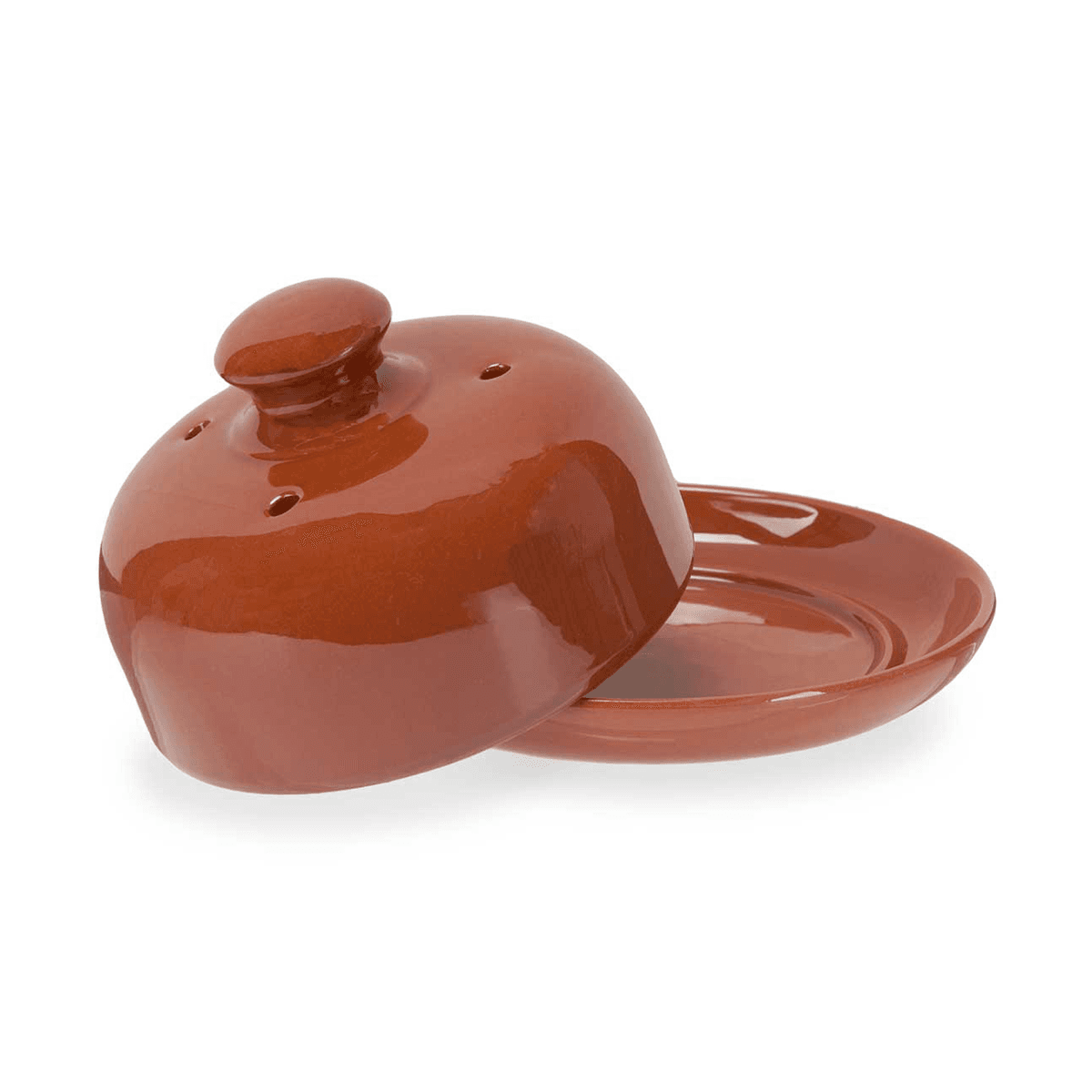 علبة جبن فخار بغطاء قياس 18.5 سم لون بني لا ديسا La Dehesa Clay Round Cheese Box Brown Clay