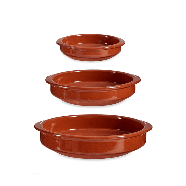 طقم صواني فرن فخار حراري 3 قطع لون بني من لا دهيسا صنع في اسبانيا La Dehesa Clay 3 Pieces Set Casseroles Brown - SW1hZ2U6MTg0ODM1NA==