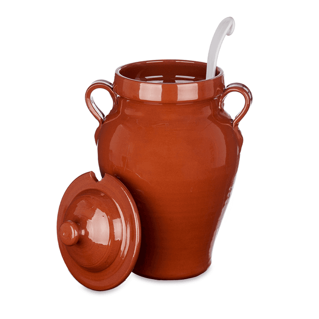 La Dehesa Clay Jar with Spoon 2.5 Liter Brown - SW1hZ2U6MTg0ODM0Mg==