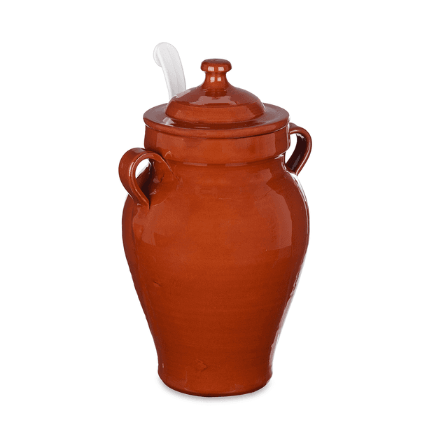 La Dehesa Clay Jar with Spoon 2.5 Liter Brown - SW1hZ2U6MTg0ODM0MA==