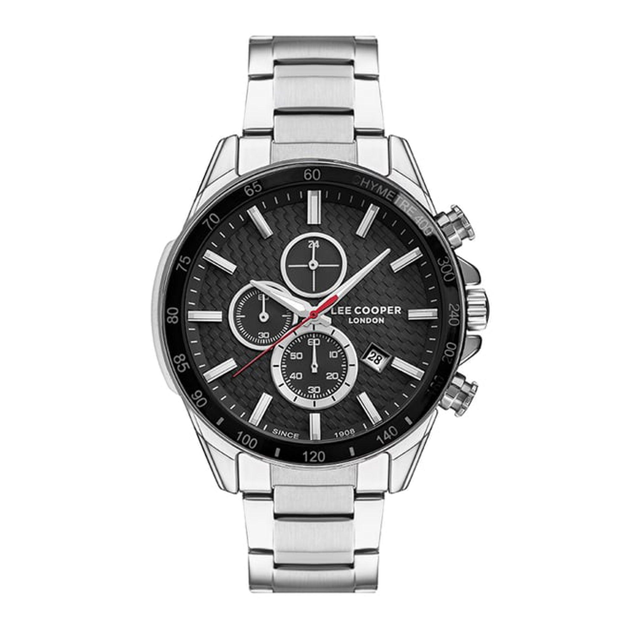 ساعة لي كوبر متعددة الوظائف بمينا اسود للرجال Lee Cooper Men's Multi Function Black Dial Watch €“ Lc07340.350