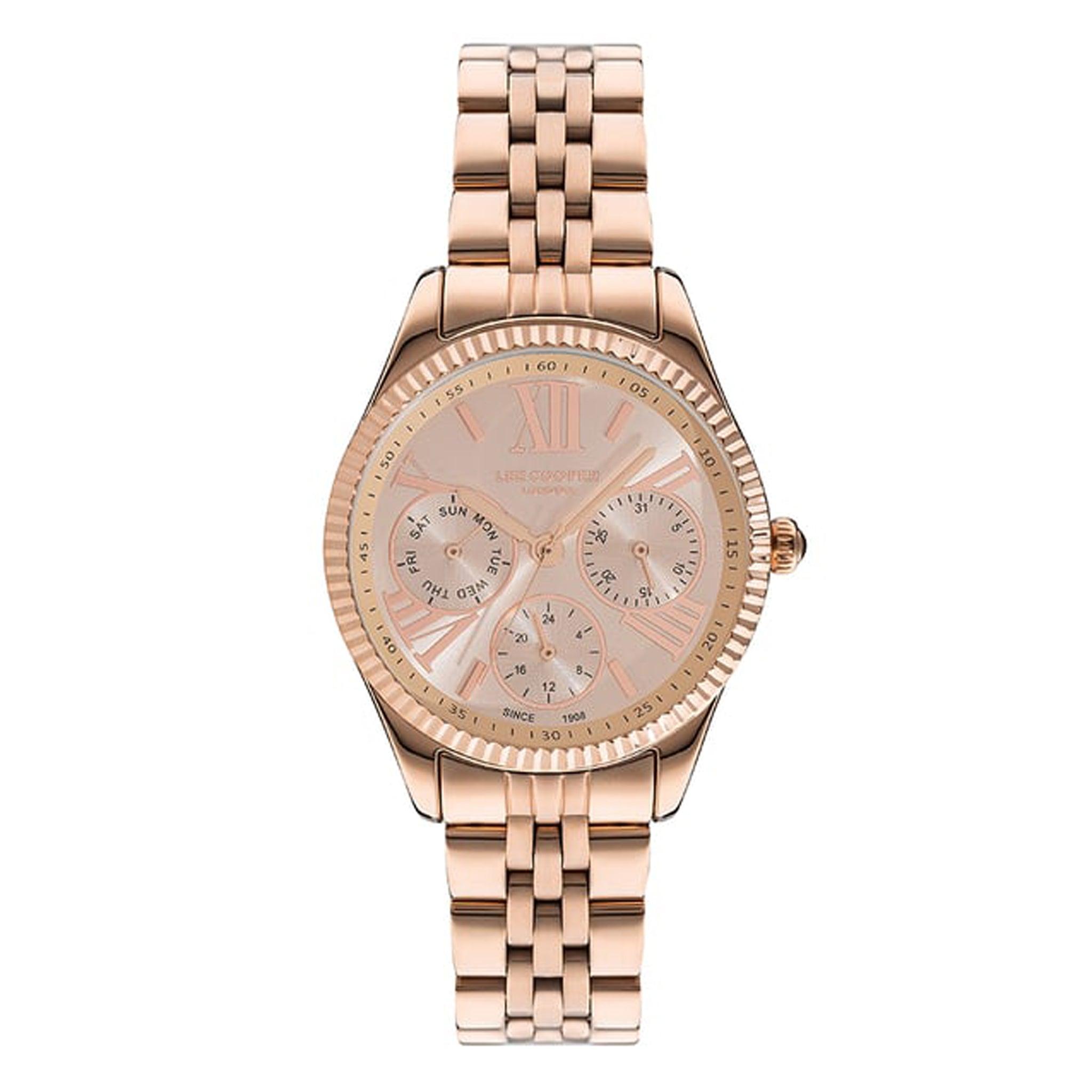 Lee Cooper Women's Multi Function Rose Gold Dial Watch - Lc07333.410