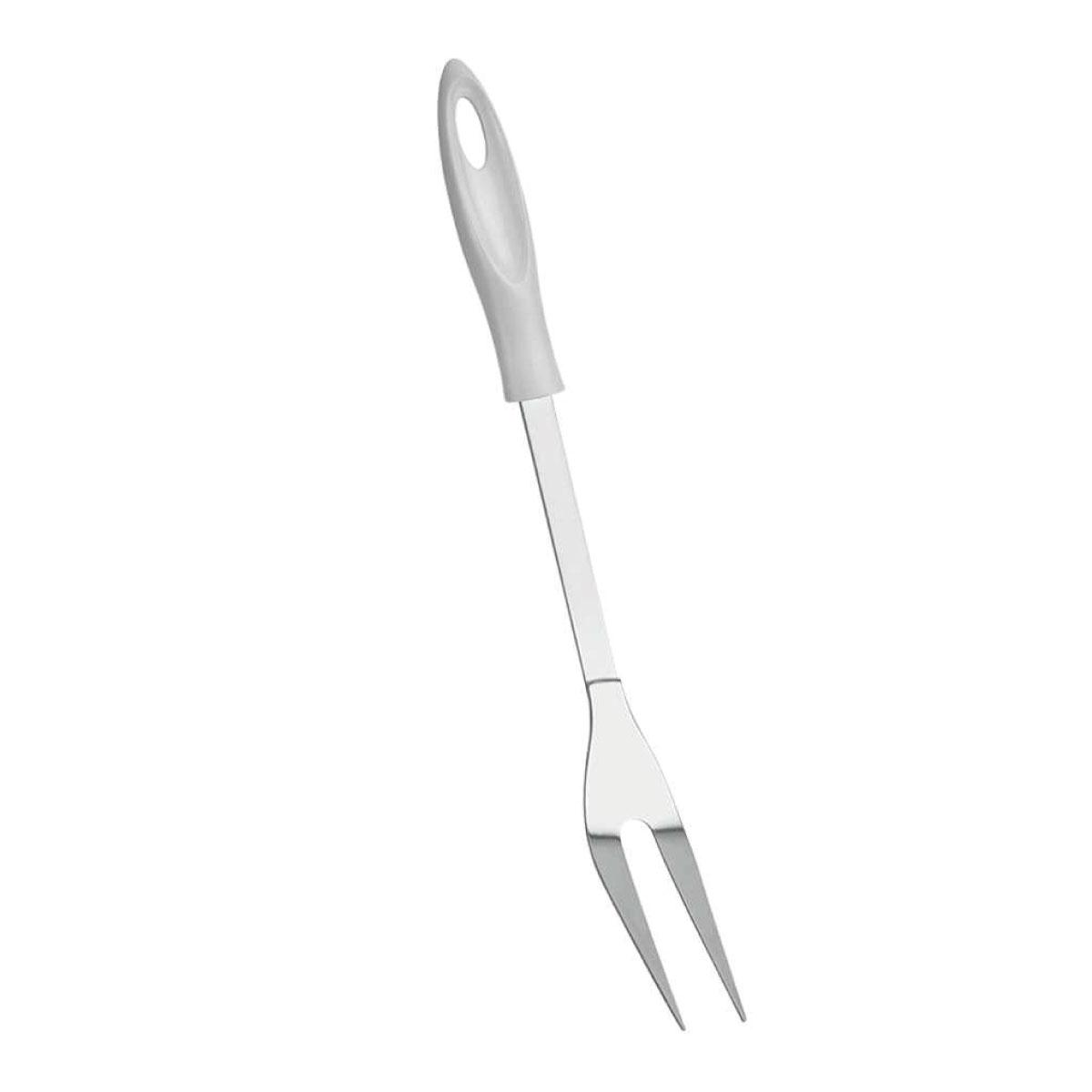 شوكة اللحوم ستانلس ستيل لون فضي وأبيض 6 بوصة Metaltex Steel Meat Fork