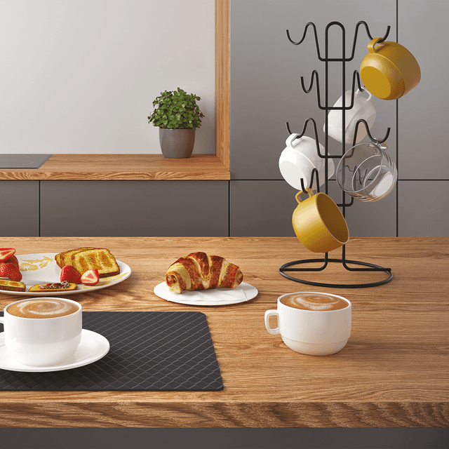 حامل اكواب معدن أسود ميتالتكس Metaltex Steel Mugs Holder Black Steel