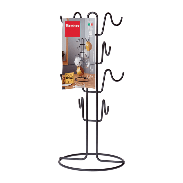 حامل اكواب معدن أسود ميتالتكس Metaltex Steel Mugs Holder Black Steel