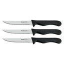 سكين مطبخ لشرائح اللحم ستانلس ستيل 21 سم 3 قطع ميتالتكس  Metaltex Steel Set of 3 Basic Steak Knives 21 cm Black Silver Steel - SW1hZ2U6MTg0OTE1Mg==
