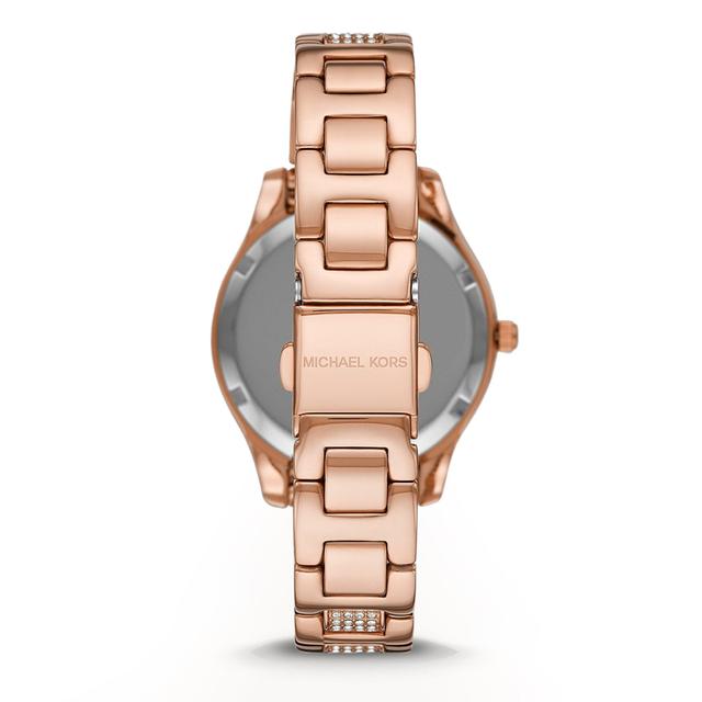 ساعة مايكل كورس ليليان للنساء بثلاث عقارب من الستانلس ستيل بلون ذهبي وردي Michael Kors Liliane Three-Hand Rose Gold-Tone Stainless Steel Watch Mk4597 - SW1hZ2U6MTgyMTMzNQ==