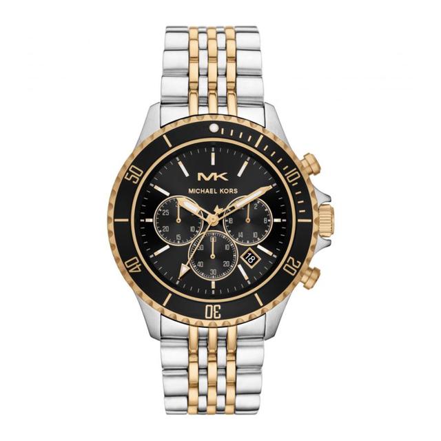 ساعة مايكل كورس بايفيل كرونوغراف بلونين من الستانلس ستيل للرجال Michael Kors Men's Bayville Chronograph Two-Tone Stainless Steel Watch Mk8872 - SW1hZ2U6MTgxOTQ4OA==