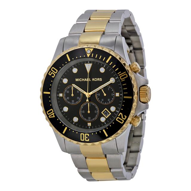 ساعة مايكل كورس كرونوغراف للرجال بمينا اسود وحزام من الستانلس ستيل Michael Kors Men's Black Dial Stainless Steel Band Chronograph Watch Mk8311 - SW1hZ2U6MTgyMDc5OQ==