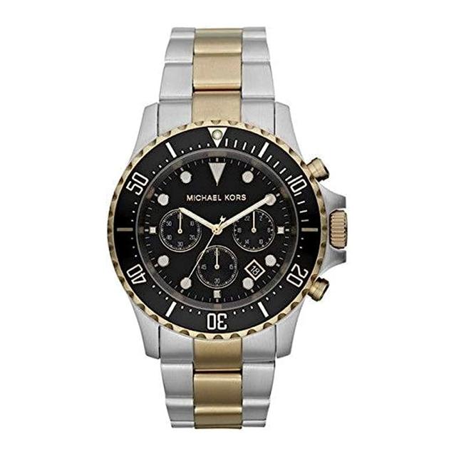 ساعة مايكل كورس كرونوغراف للرجال بمينا اسود وحزام من الستانلس ستيل Michael Kors Men's Black Dial Stainless Steel Band Chronograph Watch Mk8311 - SW1hZ2U6MTgyMDc5Mw==