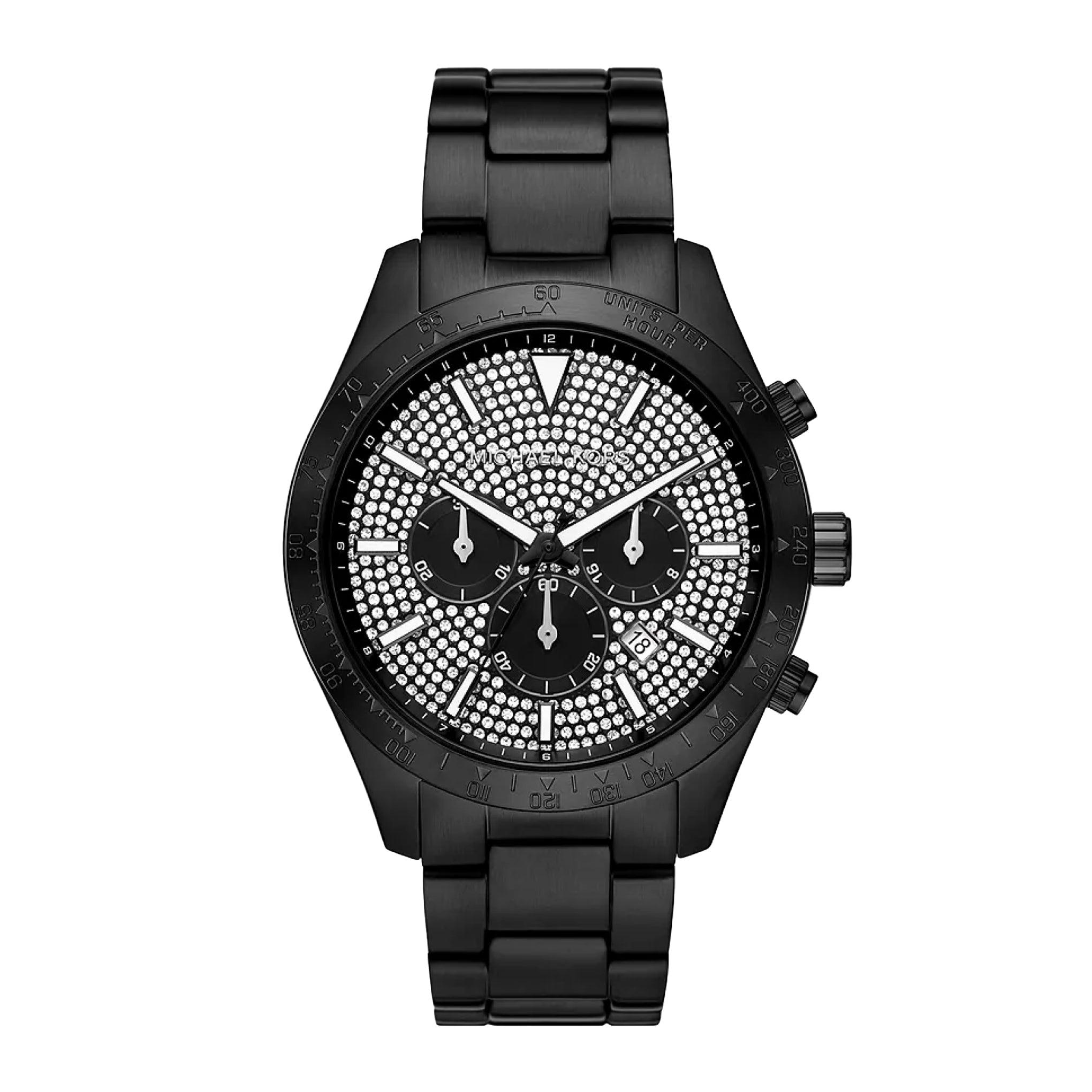 ساعة مايكل كورس لايتون كرونوغراف من الستانلس ستيل باللون الاسود للرجال Michael Kors Men's Layton Chronograph Black Stainless Steel Watch Mk8899