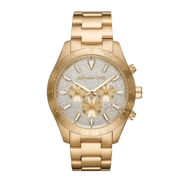 ساعة مايكل كورس لايتون كرونوغراف ذهبية اللون من الستانلس ستيل للرجال Michael Kors Men's Layton Chronograph Gold-Tone Stainless Steel Watch Mk8873 - SW1hZ2U6MTgyMDc4NA==