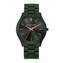 ساعة مايكل كورس سليم رانواي للرجال بثلاث عقارب زيتونية من الستانلس ستيل Michael Kors Men's Slim Runway Three-Hand Olive Ip Stainless Steel Watch Mk8715 - SW1hZ2U6MTgxODQ0OQ==