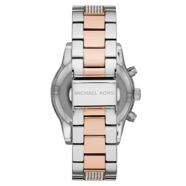 ساعة مايكل كورس ريتز كرونوغراف للنساء من الستانلس ستيل بلونين Michael Kors Mk6651 Women's Ritz Chronograph Two-Tone Stainless Steel Watch - SW1hZ2U6MTgyMTMxOQ==