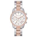 ساعة مايكل كورس ريتز كرونوغراف للنساء من الستانلس ستيل بلونين Michael Kors Mk6651 Women's Ritz Chronograph Two-Tone Stainless Steel Watch - SW1hZ2U6MTgyMTMxNw==