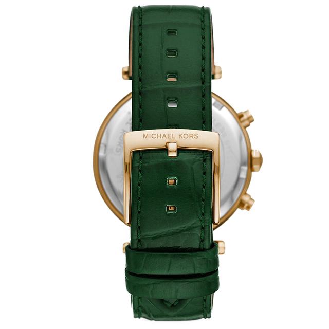Michael Kors Mk6985 Parker Chronograph Green Ladies Leather Watch - SW1hZ2U6MTgyNzg5NA==