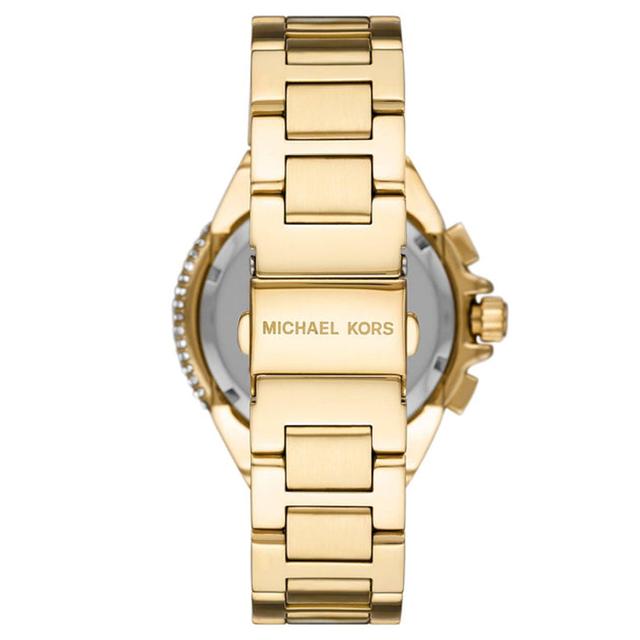 ساعة مايكل كورس كاميل ذهبية اللون كوارتز كرونوغراف كلاسيكية بحزام فولاذي للنساء Michael Kors Mk6994 Camille Gold Quartz Chronograph Classic Steel Strap Analog Women's Watch - SW1hZ2U6MTgxNTA0NA==