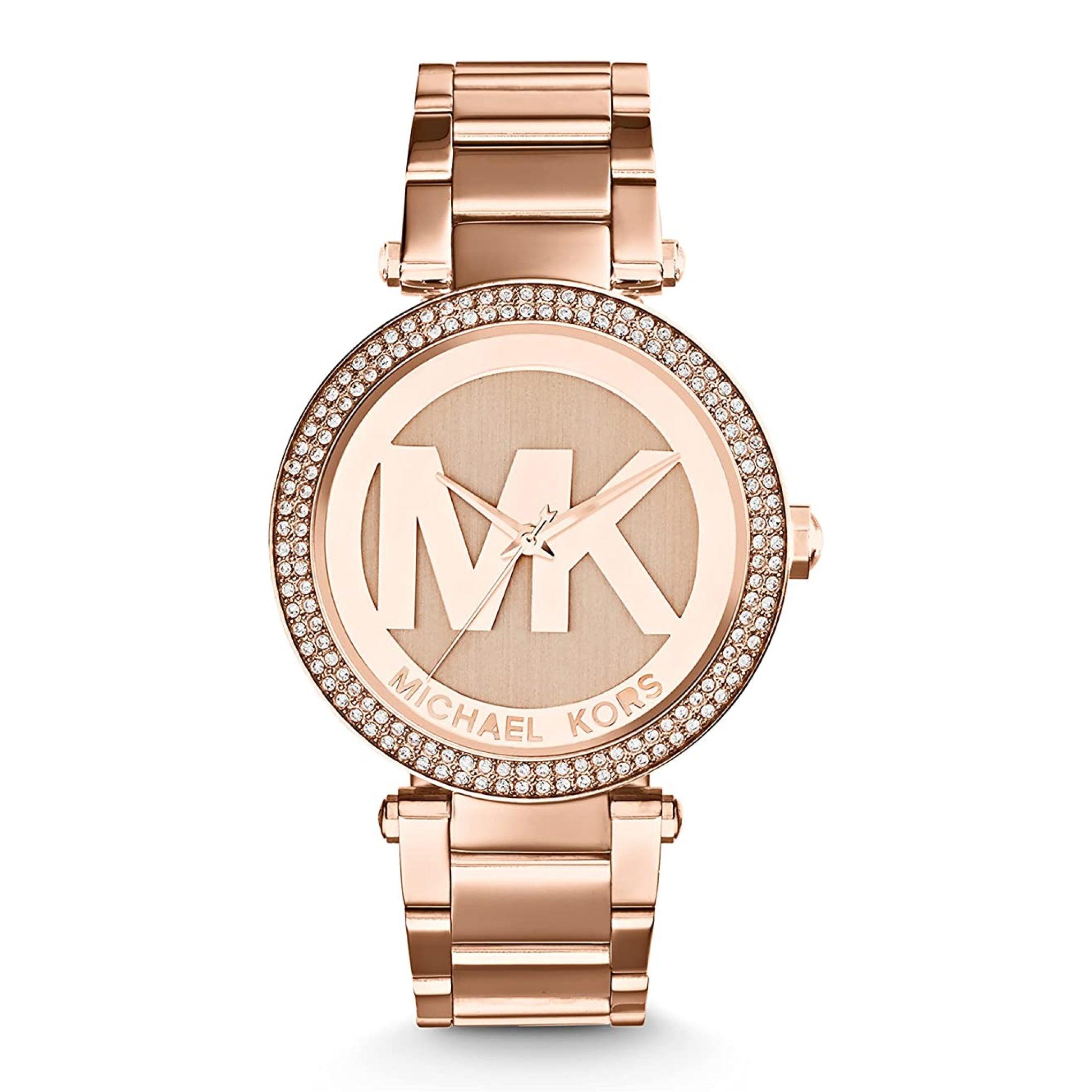 ساعة مايكل كورس باركر للنساء من الستانلس ستيل مع لمسات جليتز Michael Kors Parker Stainless Steel Watch With Glitz Accents - Mk5865