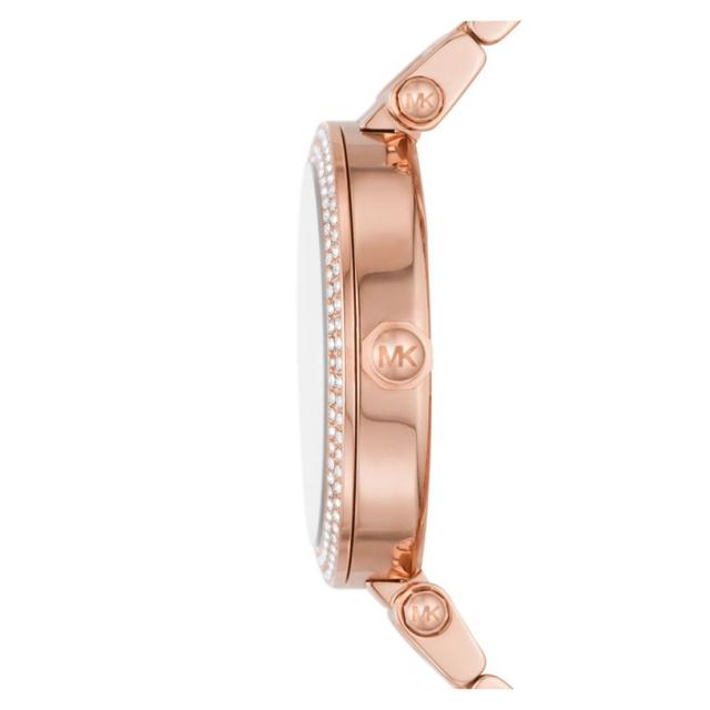 ساعة مايكل كورس باركر بثلاث عقارب ذهبية وردية اللون من الستانلس ستيل للنساء Michael Kors Parker Three-Hand Rose Gold-Tone Stainless Steel Watch - Mk7286 - SW1hZ2U6MTgyMTMxMg==