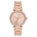 ساعة مايكل كورس باركر بثلاث عقارب ذهبية وردية اللون من الستانلس ستيل للنساء Michael Kors Parker Three-Hand Rose Gold-Tone Stainless Steel Watch - Mk7286 - SW1hZ2U6MTgyMTMwOA==