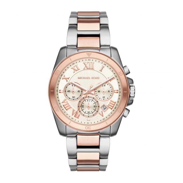 ساعة مايكل كورس بريكن كرونوغراف ستانلس ستيل للنساء Michael Kors Women's Brecken Chronograph Stainless Steel Watch Mk6368 - SW1hZ2U6MTgyNTE5OA==