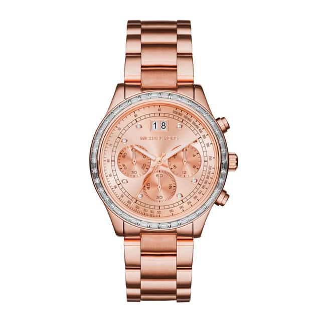 ساعة مايكل كورس برينكلي روز جولد للنساء من الستانلس ستيل Michael Kors Women's Brinkley Rose Gold Stainless Steel Watch Mk6204 - SW1hZ2U6MTgyNjIyMg==