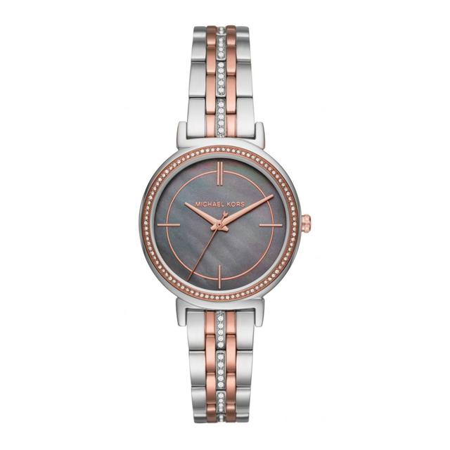 Michael Kors Women's Cinthia Grey Mother Of Pearl Dial Stainless Steel Ban Watch - Mk3642 - SW1hZ2U6MTgxNTkwOQ==