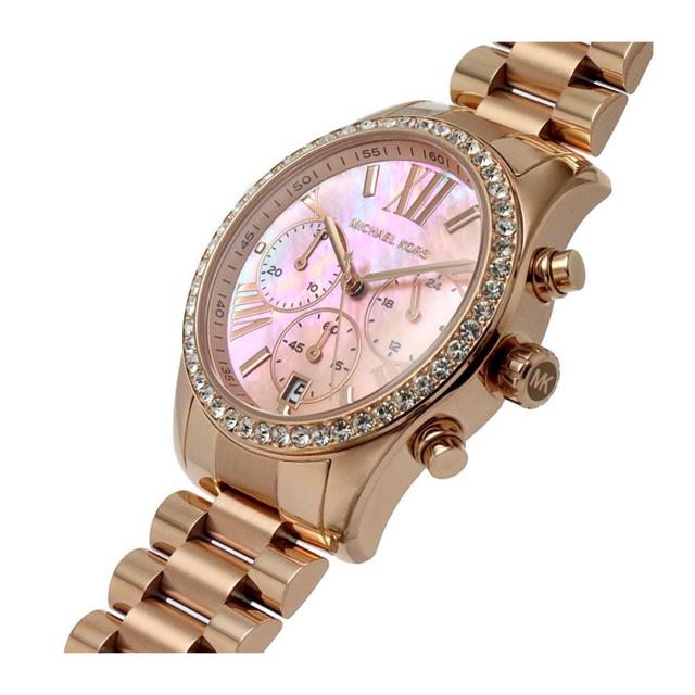 ساعة مايكل كورس ليكسينغتون أنالوج ذهبية وردية اللون من الستانلس ستيل للنساء Michael Kors Women's Lexington Analog Rose Gold Stainless Steel Watch Mk7242 - SW1hZ2U6MTgxOTUwMw==