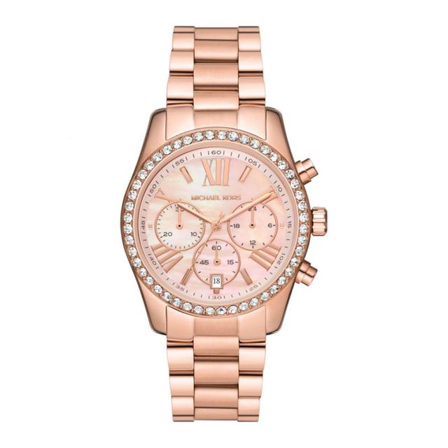 ساعة مايكل كورس ليكسينغتون أنالوج ذهبية وردية اللون من الستانلس ستيل للنساء Michael Kors Women's Lexington Analog Rose Gold Stainless Steel Watch Mk7242 - SW1hZ2U6MTgxOTQ5Nw==