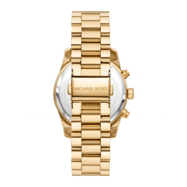 ساعة مايكل كورس ليكسينغتون لوكس كرونوغراف ذهبية اللون من الستانلس ستيل للنساء  Michael Kors Women's Lexington Lux Chronograph Gold-Tone Stainless Steel Watch Mk7276 - SW1hZ2U6MTgxNjQwOA==