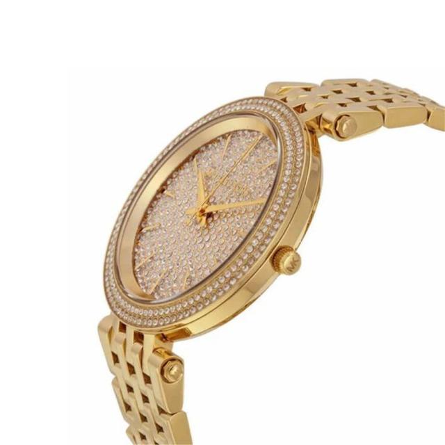 ساعة مايكل كورس للنساء كوارتز ستانلس ستيل بمينا ذهبي Michael Kors Women's Quartz Stainless Steel Gold Dial Watch - Mk3438 - SW1hZ2U6MTgyNjk3MA==