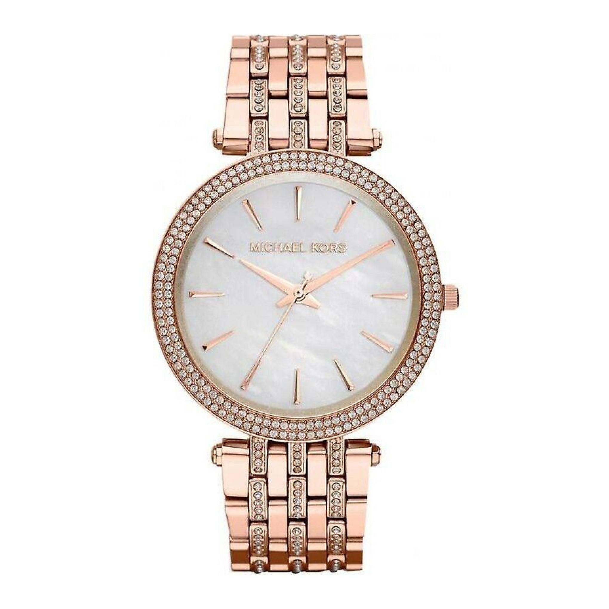 ساعة مايكل كورس كوارتز ستانلس ستيل عرق اللؤلؤ للنساء Michael Kors Women's Quartz Stainless Steel Mother Of Pearl Watch Mk3220