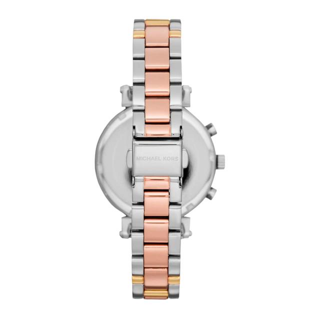 ساعة مايكل كورس للنساء بحزام من الستانلس ستيل ومينا ابيض Michael Kors Women's Stainless Steel Analog White Dial Watch Mk6688 - SW1hZ2U6MTgyNjk1Mg==