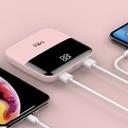 Mini Power Bank Sandokey 10000mah External Battery Power Bank,Portable Charger Power Bank With Smart Digital Display And Hanging Wire, Slim Power Bank For Iphone,Samsung,Huwei And Etc - Pink - SW1hZ2U6MTg0MTc3NQ==
