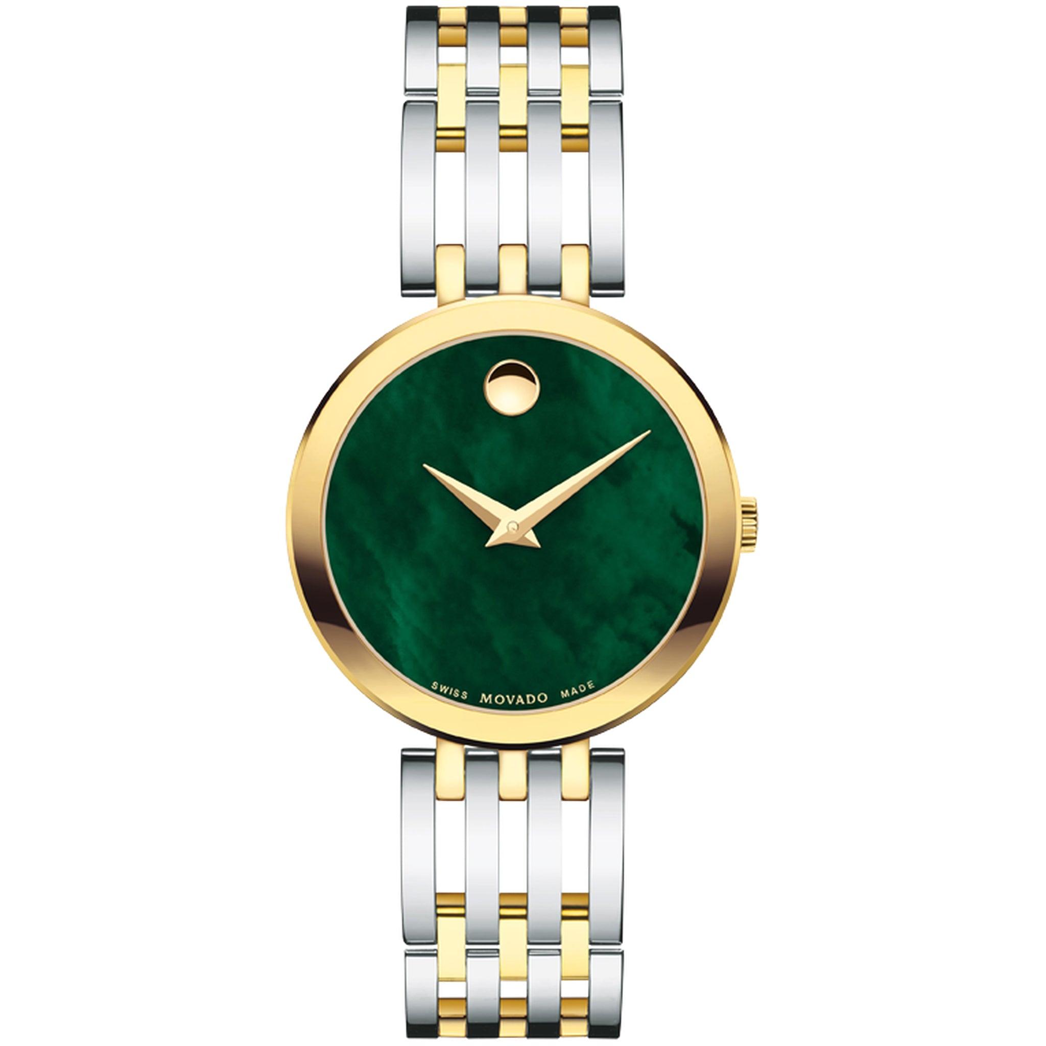 Movado 0607570 Esperanza, 28 Mm Stainless Steel And Yellow Gold Pvd-Finished Case And Free-Falling Bracelet