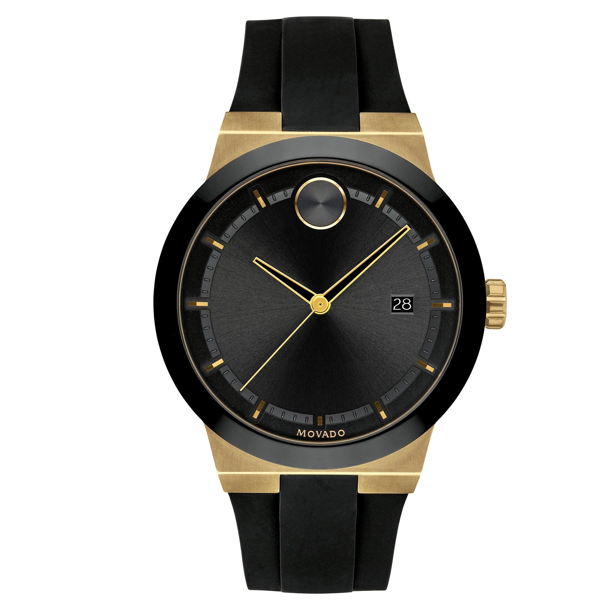 ساعة موفادو بولد فيوجن للرجال ستانلس ستيل بحزام من السيليكون Movado 3600623 Men's Bold Fusion Stainless Steel Swiss Quartz Watch With Silicone Strap