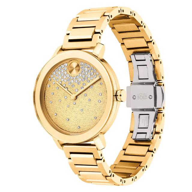 Movado 3600705 Bold Evolution Women's Swiss Quartz Stainless Steel And Bracelet Casual Watch, Yellow Gold - SW1hZ2U6MTgxNTQwMA==