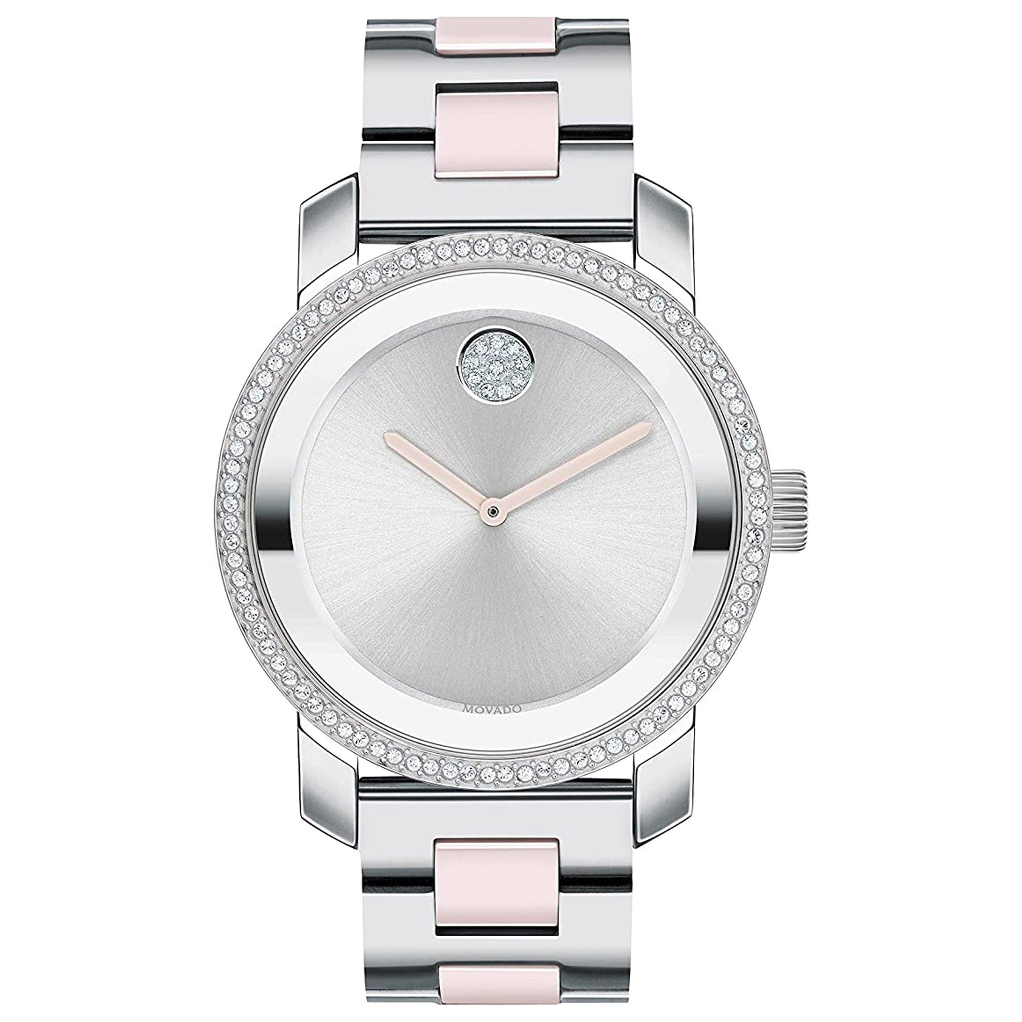 Movado 3600784 Bold Ceramic Women's Swiss Qtz Stainless Steel And Bracelet Casual Watch, Color: Two Tone