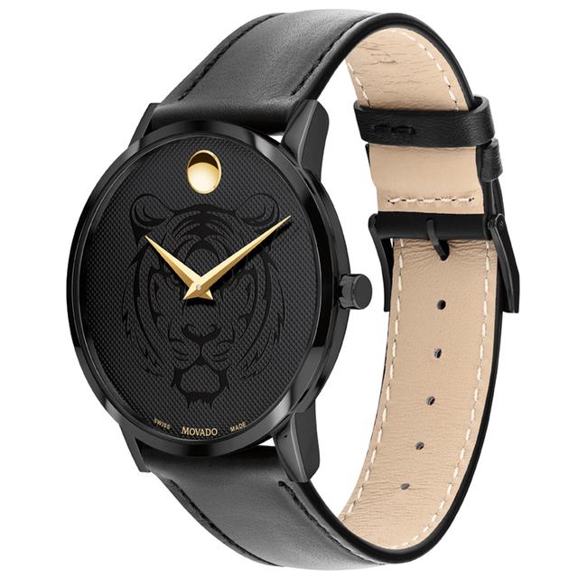 Movado Museum Classic Black Pvd Stainless Steel Case Quartz Sapphire Crystal Black Museum Tiger Engraved 0607586 - SW1hZ2U6MTgxNTU0Mg==