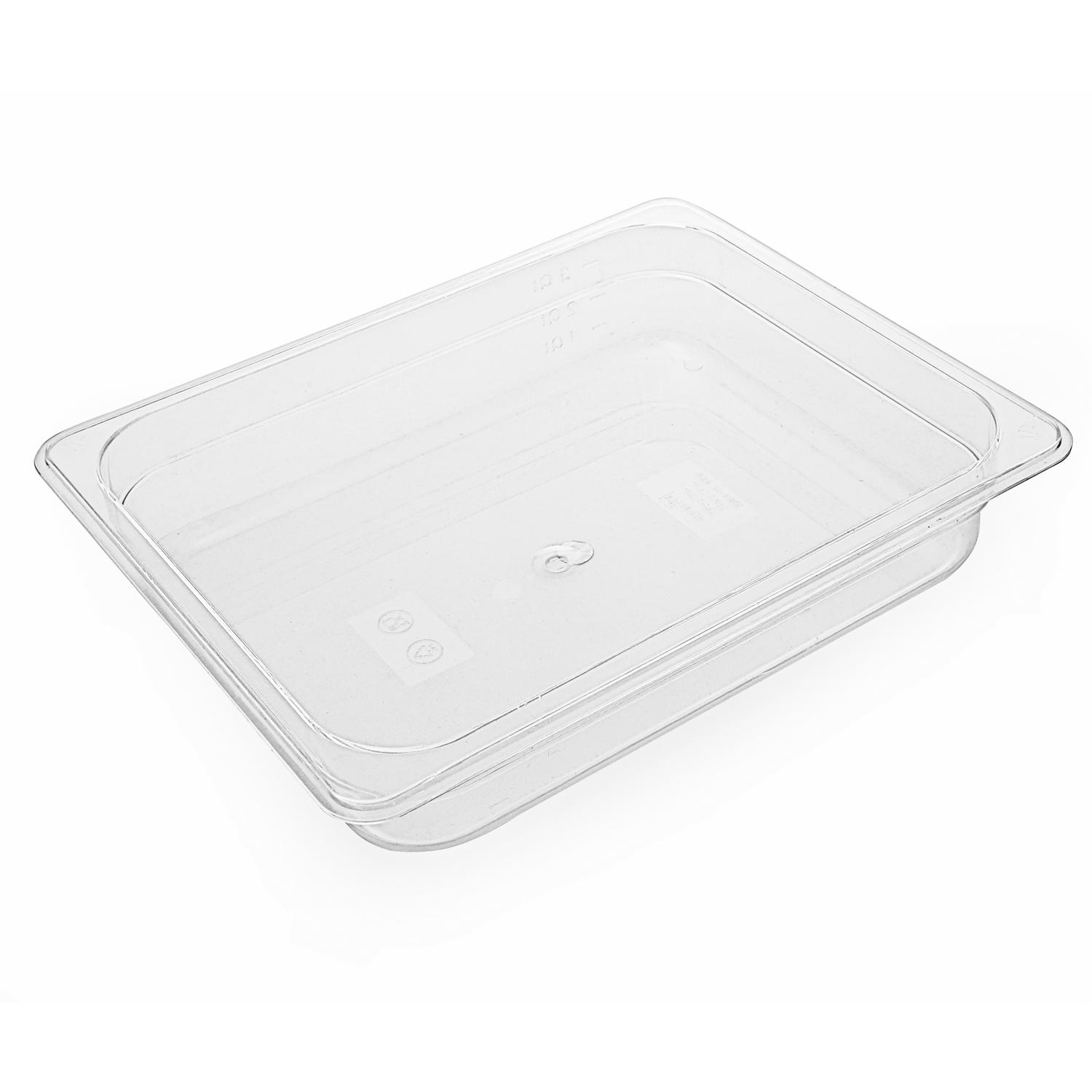 حافظة طعام بلاستيك شفاف 3.9 لتر PC Plastic Transparent Half Size Food Pan 6.5 cm