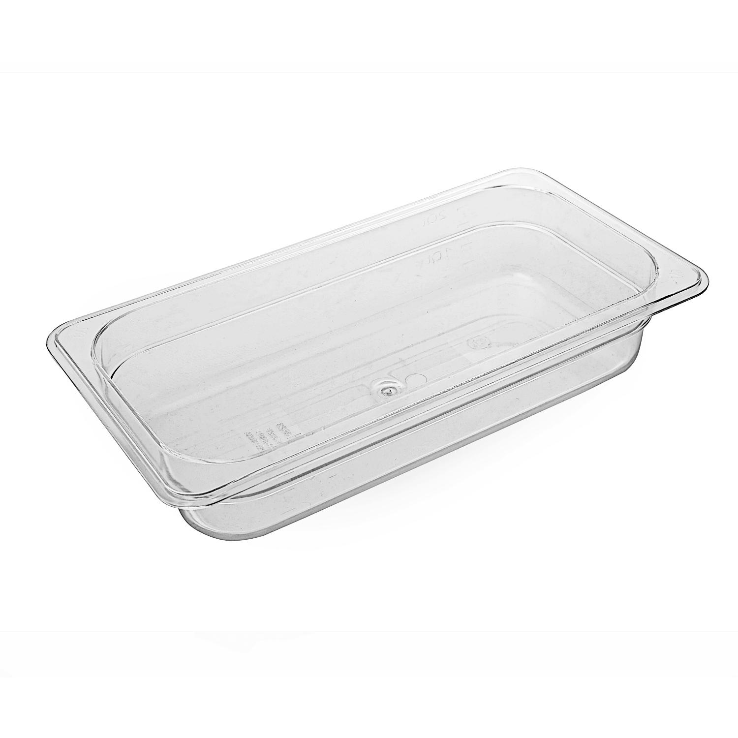 حافظة طعام بلاستيك شفاف 2.4 لتر PC Plastic Transparent One Third Size Food Pan 6.5 cm