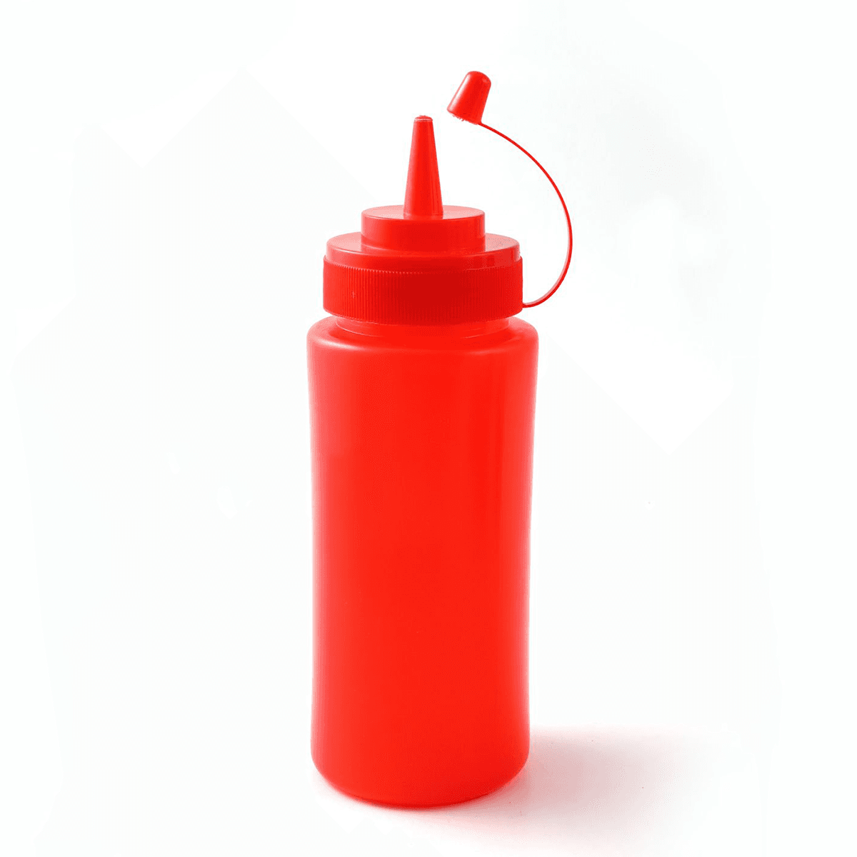 Plastic 450 ml Sqeezer Red with Lid Red
