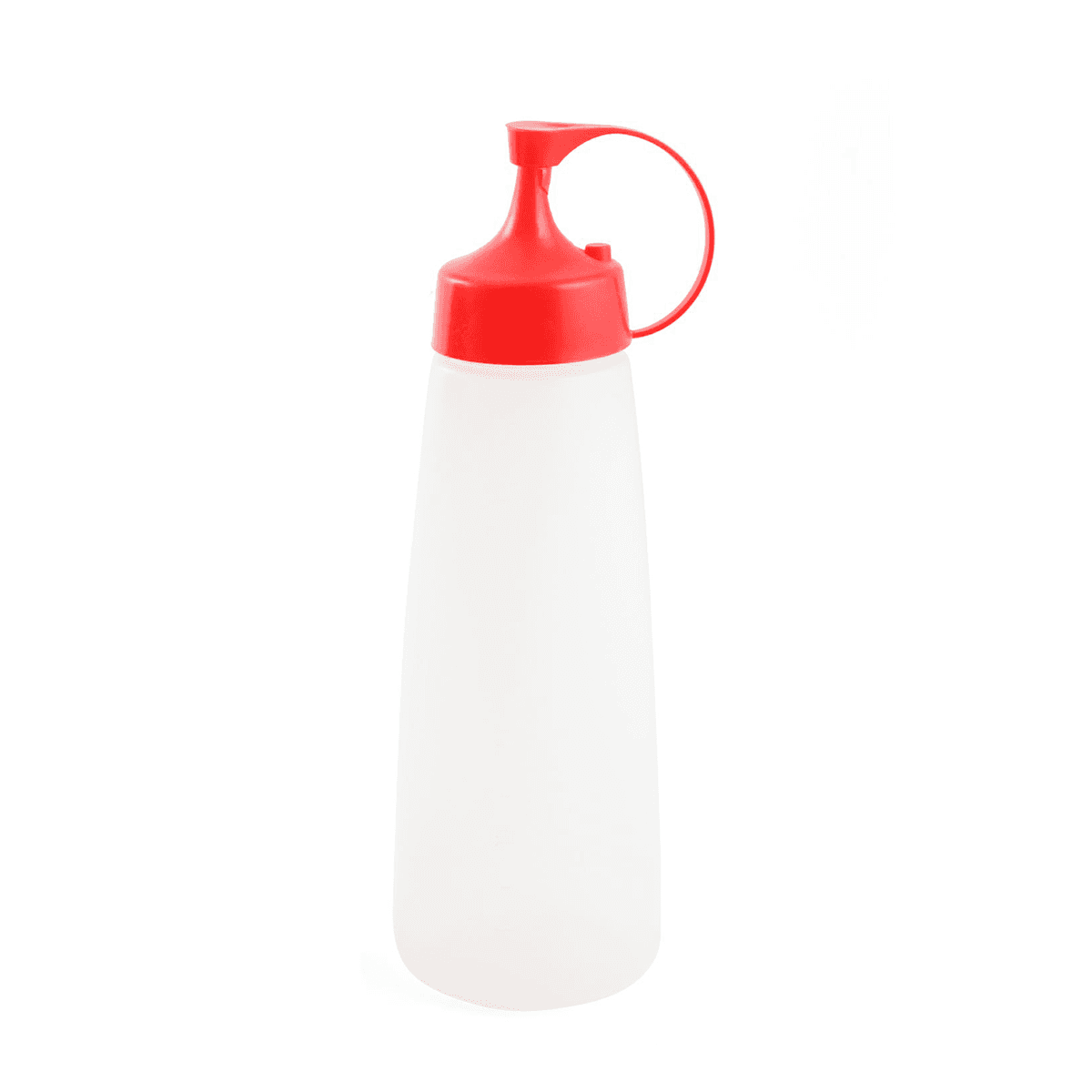 Plastic 530 ml Squeezer White with Lid 24" White
