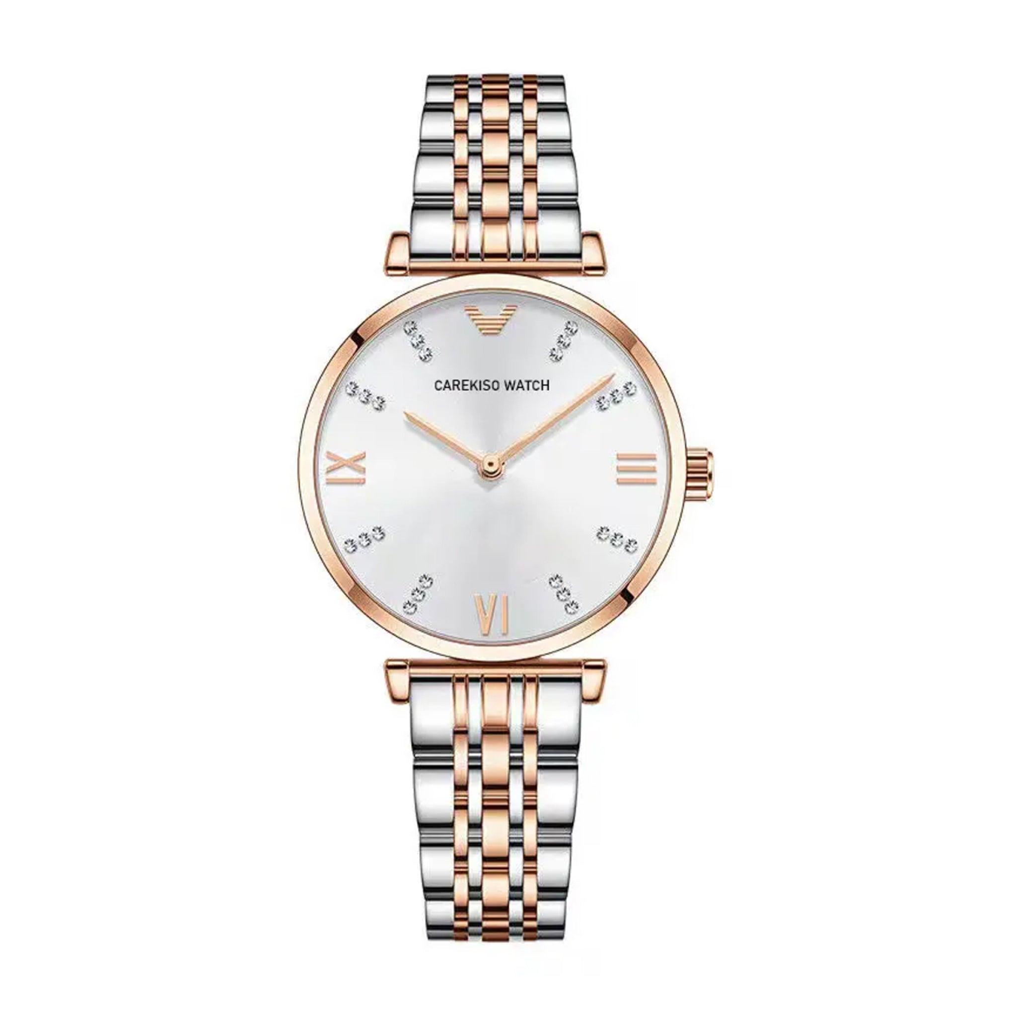 ساعة نسائية ستانلس ستيل بويدغار Poedagar Women's Stainless Steel Quartz Waterproof Elegant Wristwatch - 316rgwhs