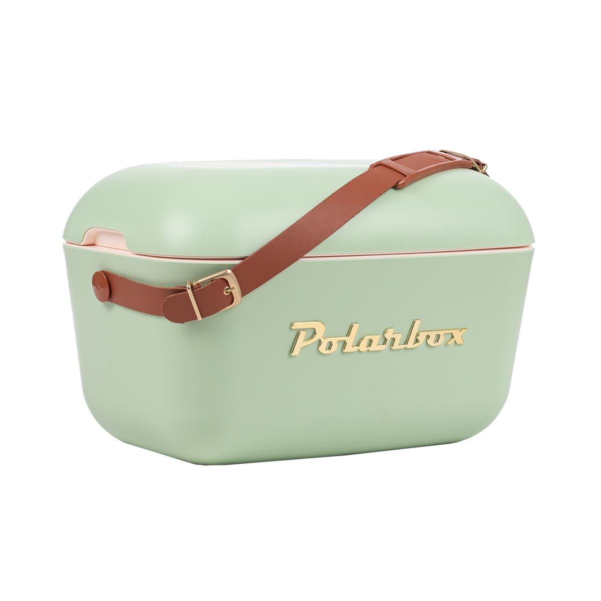 حافظة طعام مع حزام جلدي 12 لتر أخضر زيتوني بولار بوكس Polarbox Classic Cooler Box