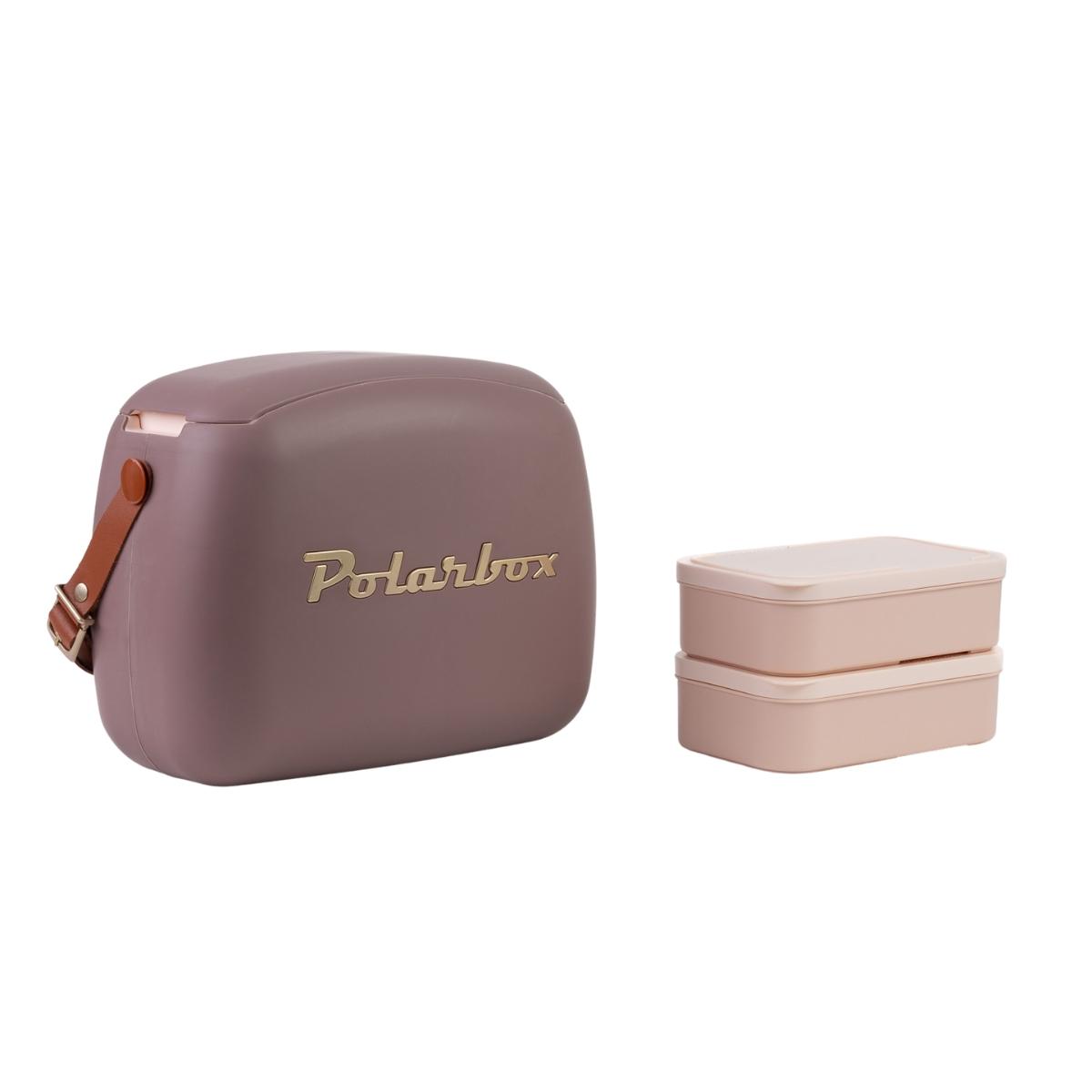 Polarbox 6 Liters Urban Cooler Bag with 2 Containers Mauve Gold Mauve