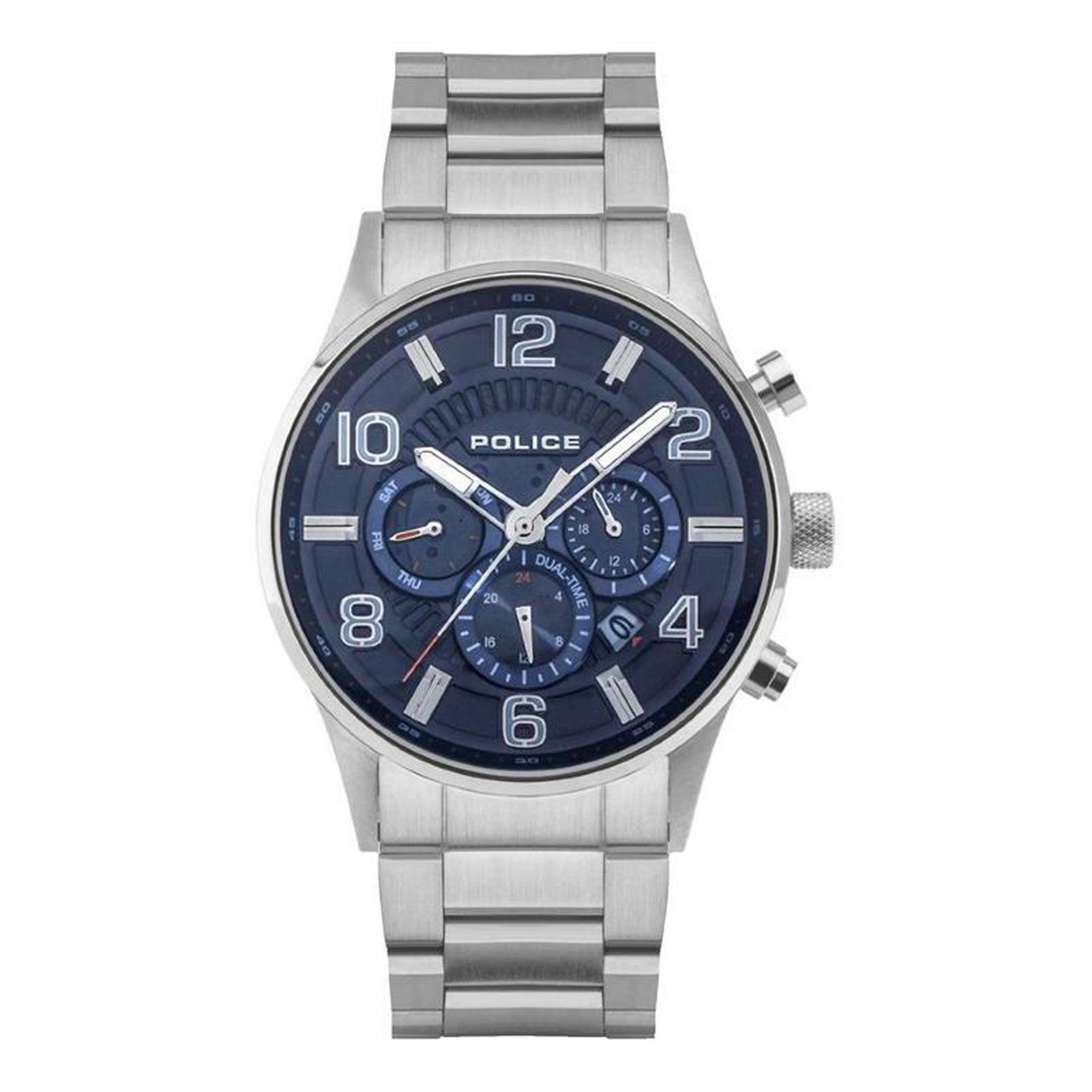 Police Addis Men's Silver Stainless Steel Band Watch Pewjk2203101