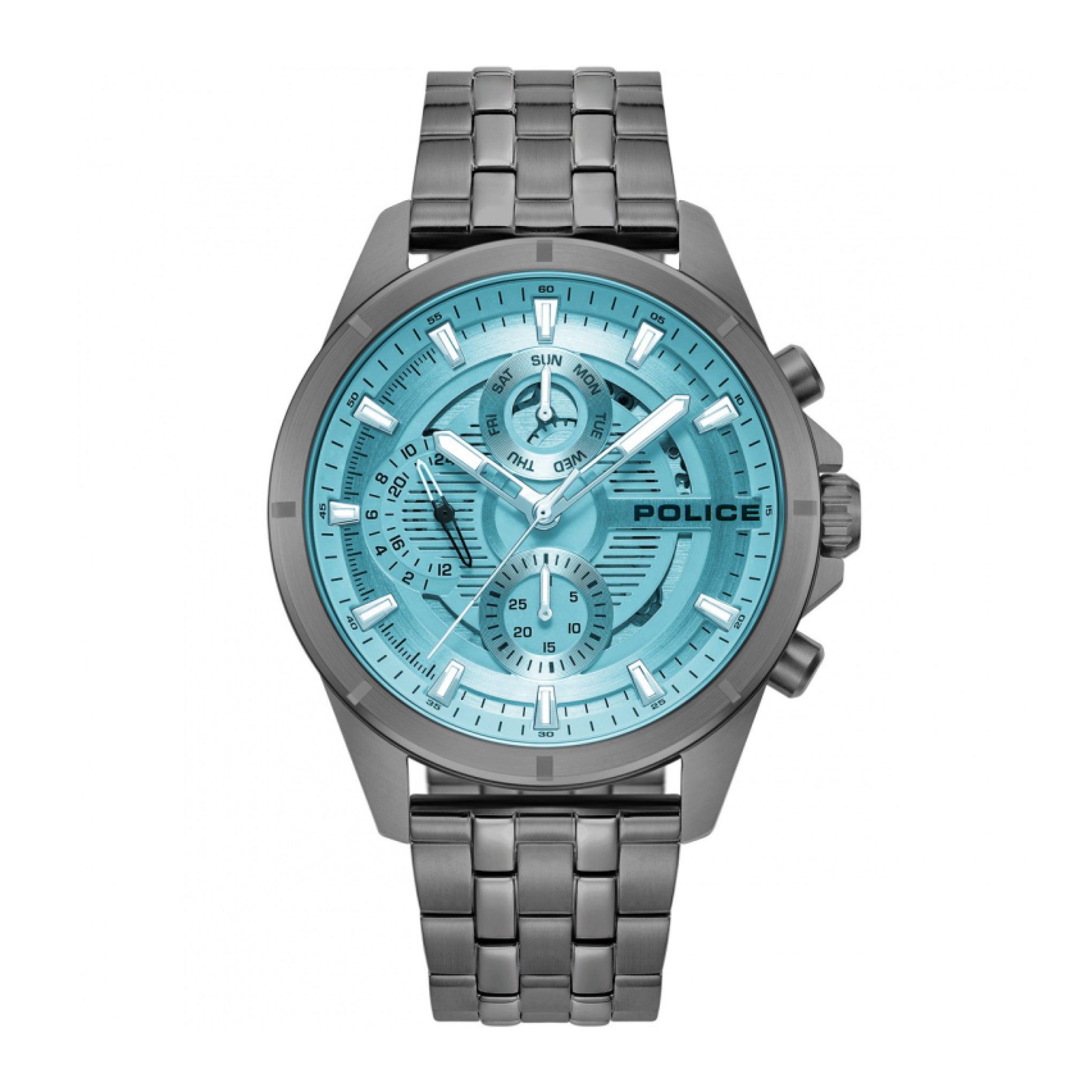 Police Malawi Men's Aviator Style Multifunction Stainless Steel Watch Pewjk0004606