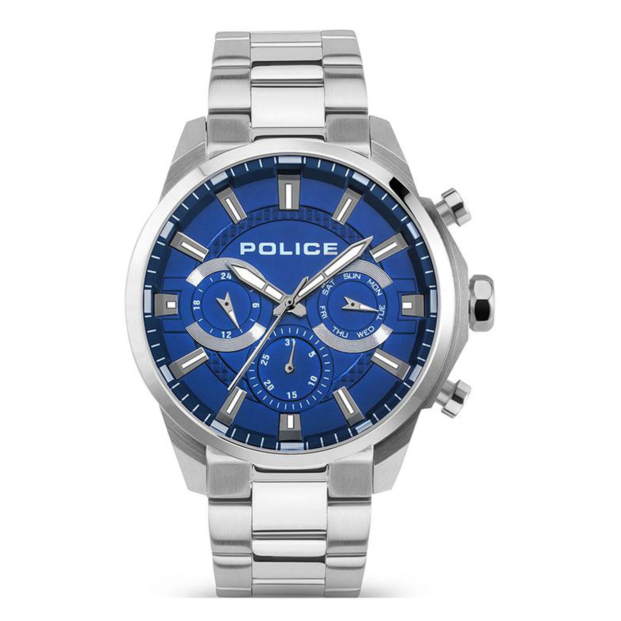 Police Menelik Men's Silver Stainless Steel Watch Pewjk2204203