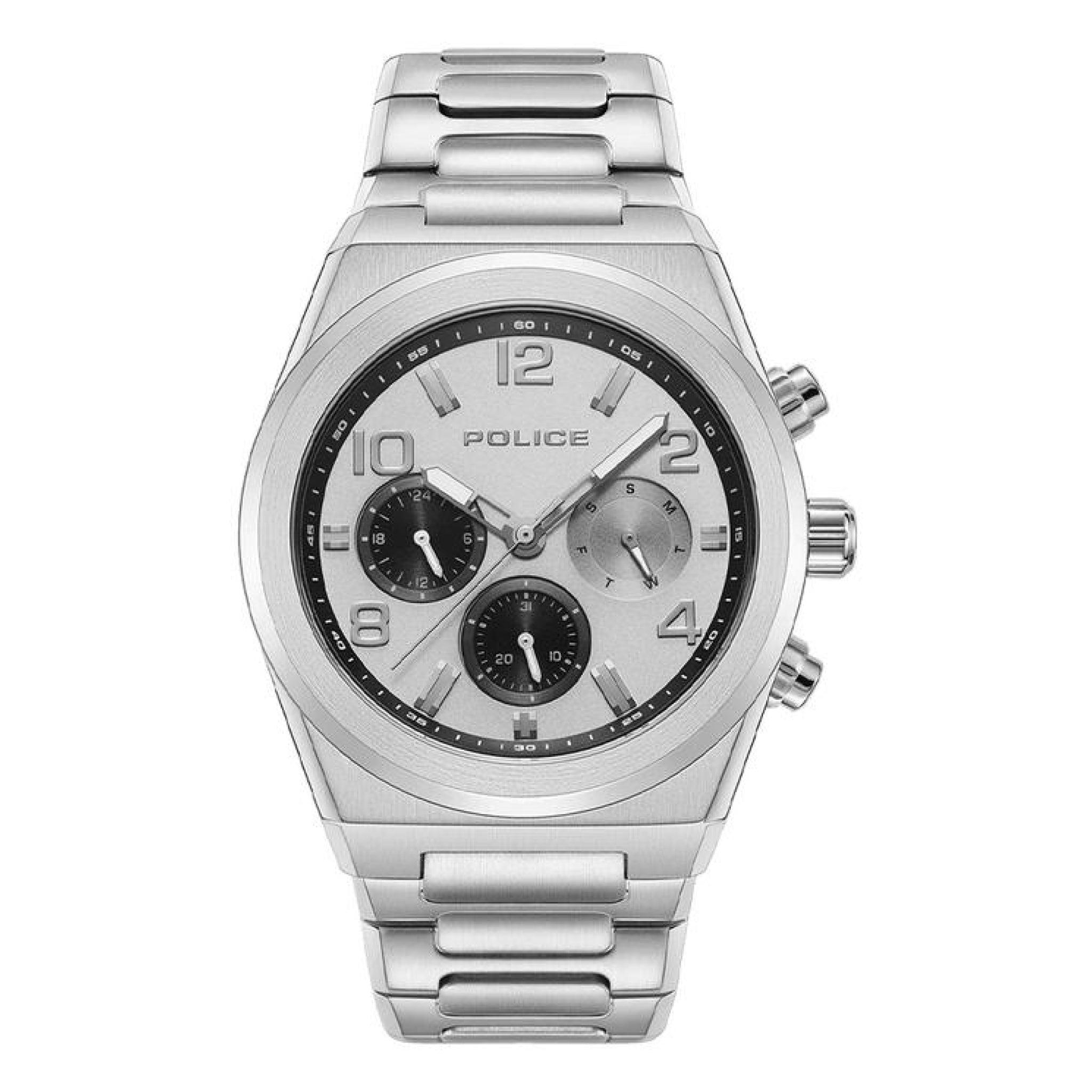 Police Men's Salkantay Silver Dial Stainless Steel Band Watch Pewjk2226704